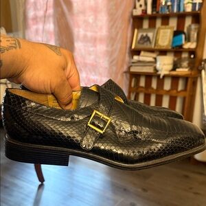 Giorgio Brutini Black Snake Skin Loafers